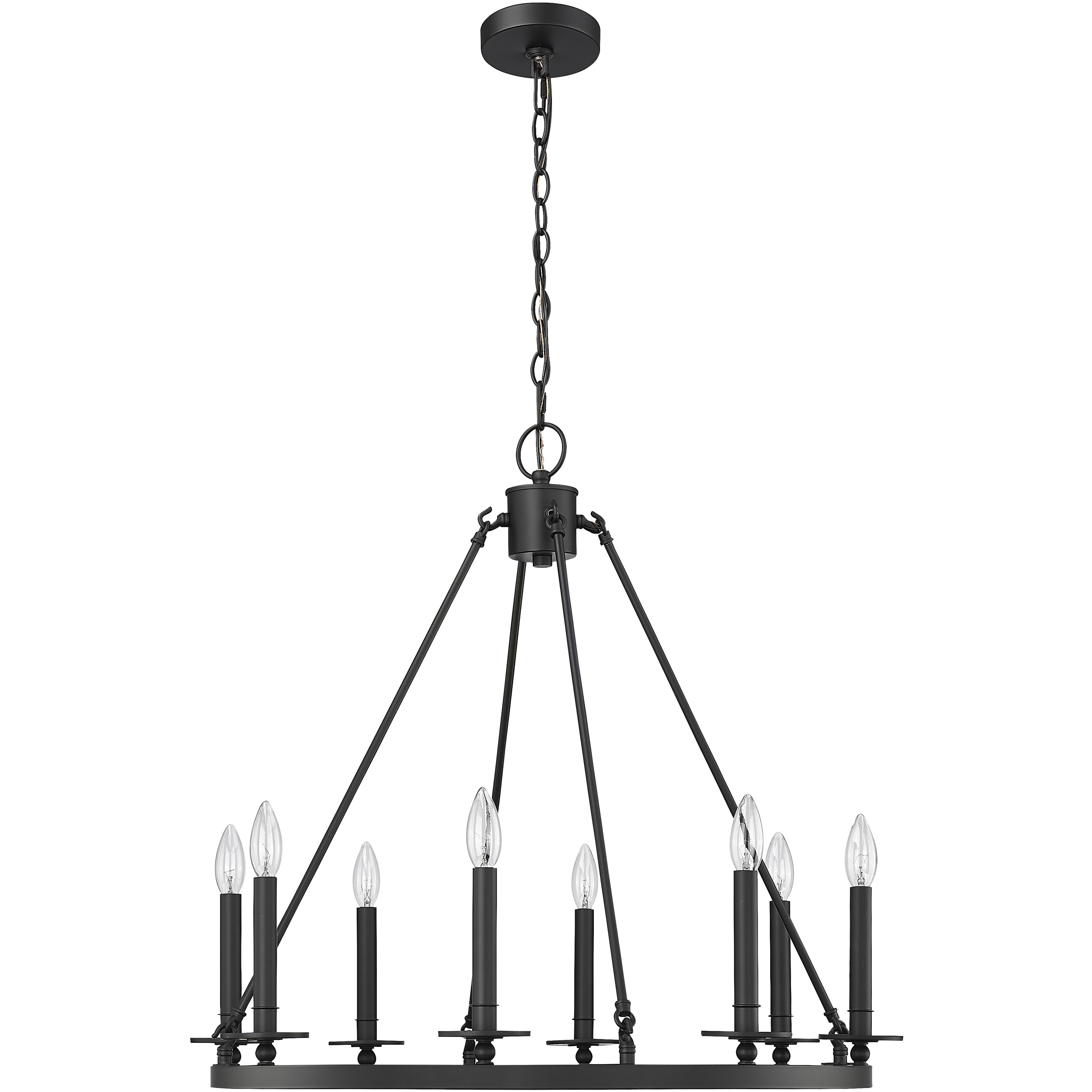 Florence 8 Light 28 inch Matte Black Chandelier Ceiling Light